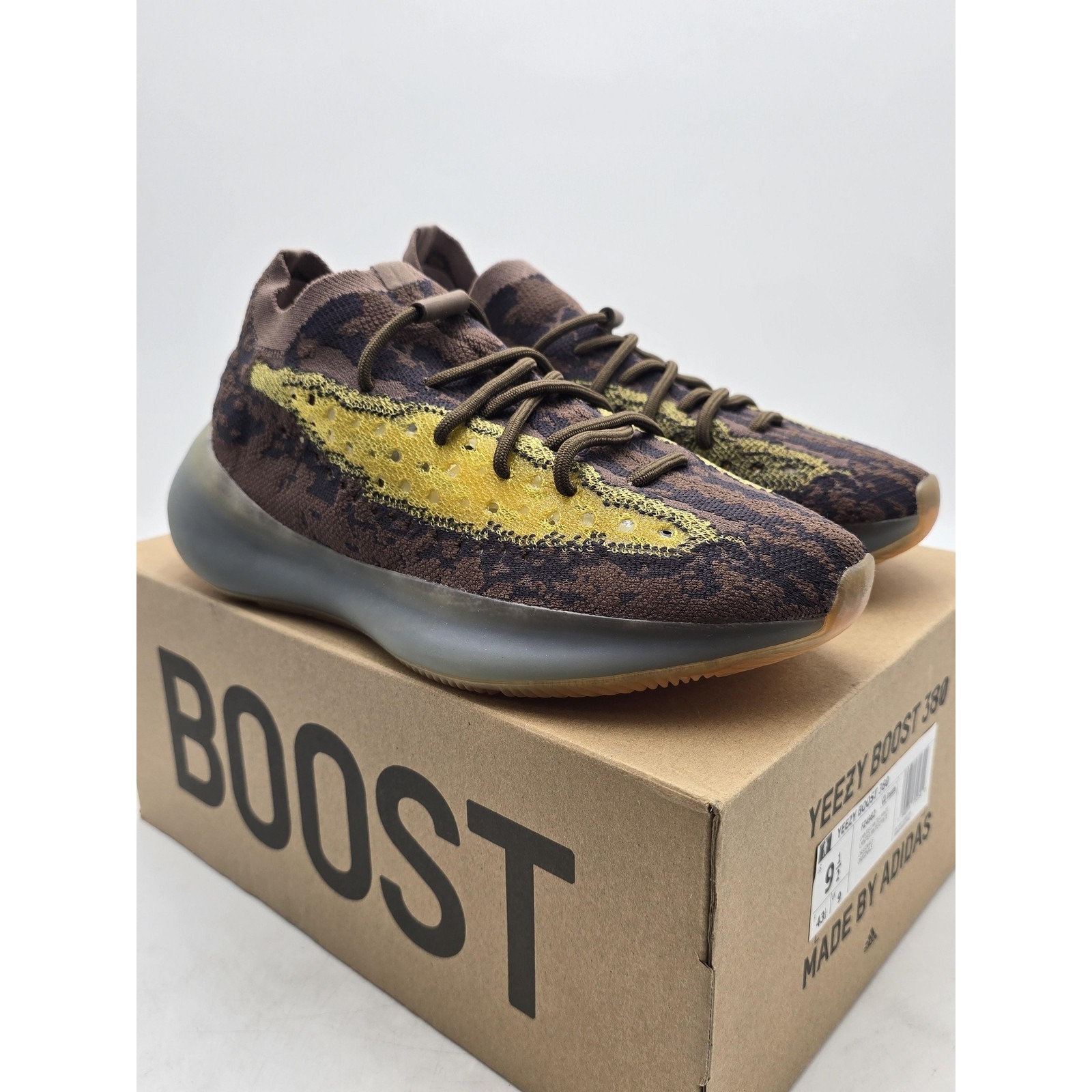 Adidas Yeezy Boost 380 Shoes Mens Size 9.5 Brown Lmnte Low Top Sneaker Fz4982